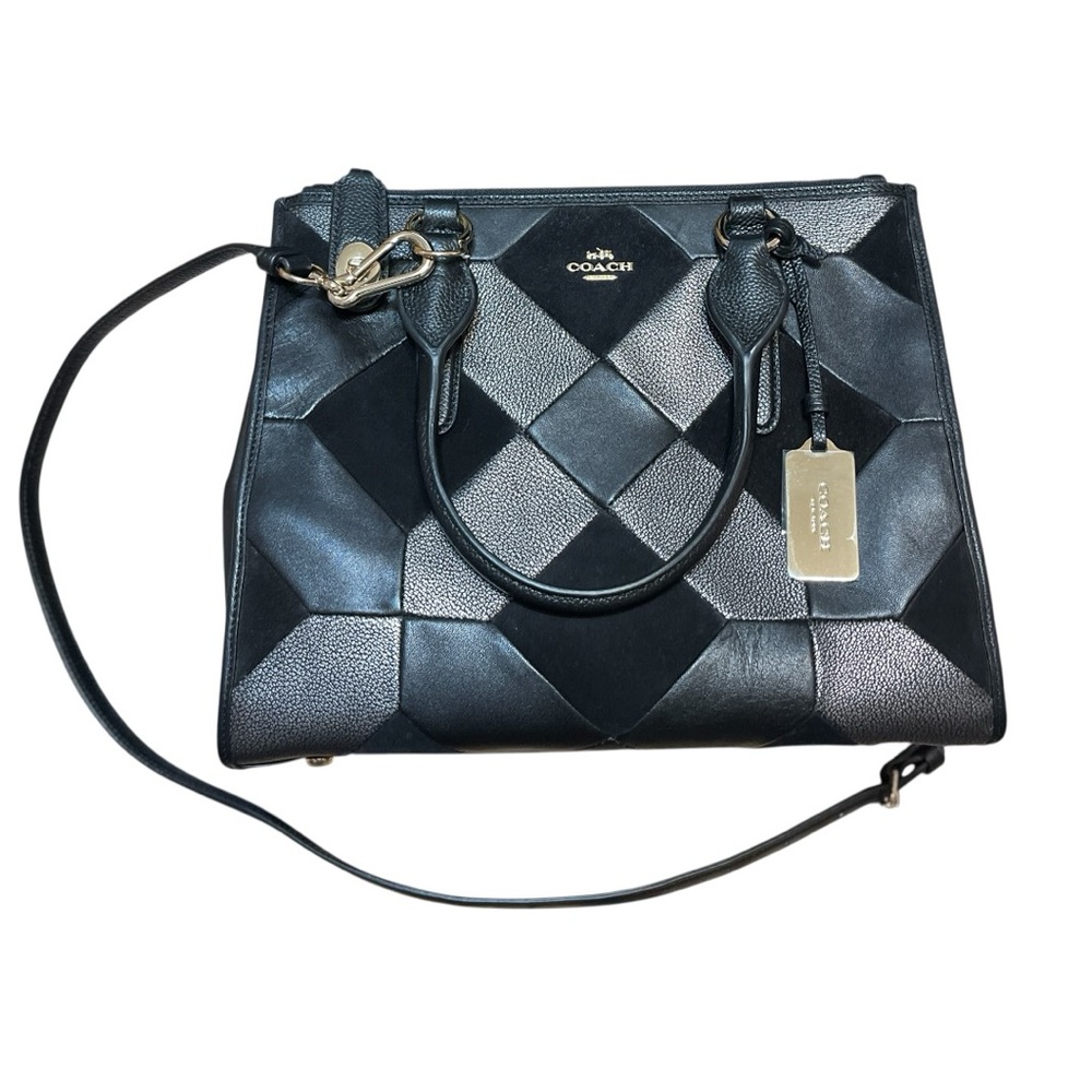 Coach Crosby Leather Patchwork Satchel Crossbody Bag Adjustable Strap Dust Cover - Picture 2 of 15